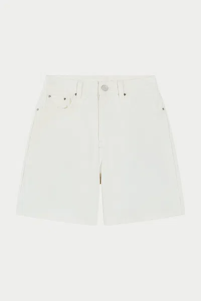 The Couture Club Womens Ecru Regular-fit Straight-leg Denim Shorts In Nude