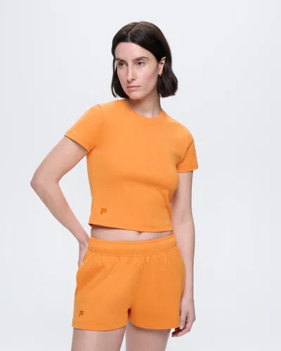 Pangaia Womens Cropped T-shirt—saffron Orange