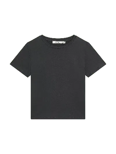 Pangaia Womens Cotton-stretch Slim T-shirt—smoked Black