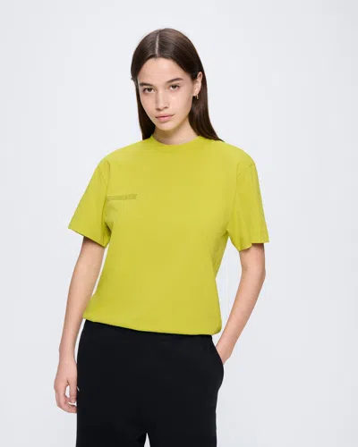 Pangaia Womens 365 Midweight T-shirt—auroral Olive In Yellow