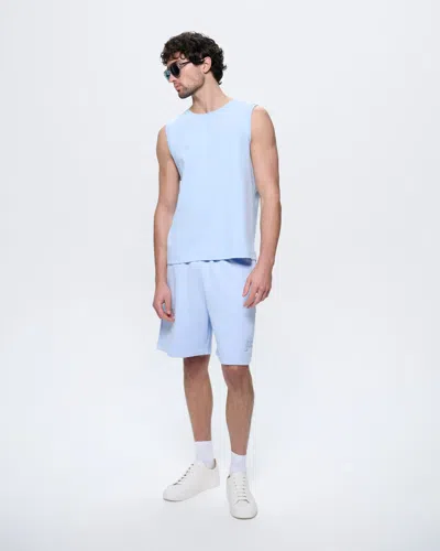 Pangaia Logo-patch Cotton Shorts In Blue