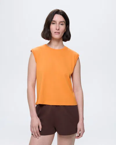 Pangaia Womens Sleeveless T-shirt—saffron Orange