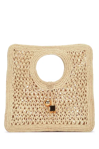 Jacquemus Small The Spiaggia Circular-handle Crochet Tote Bag In Neutral