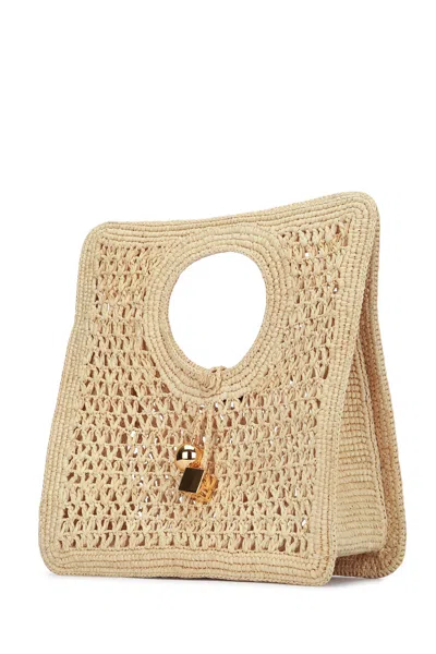 Jacquemus Small The Spiaggia Circular-handle Crochet Tote Bag In Neutral