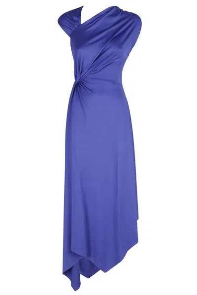Victoria Beckham Cap Sleeve Midi Dress In Bright Indigo In Blue