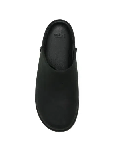 Ugg Otzo Smooth Leather Backless Loafers In Black