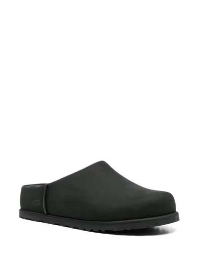Ugg Otzo Smooth Leather Backless Loafers In Black