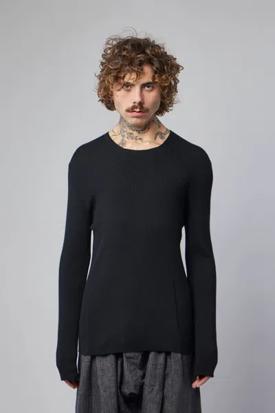 K'ang Mens Fitted Distressed Pullover In Black