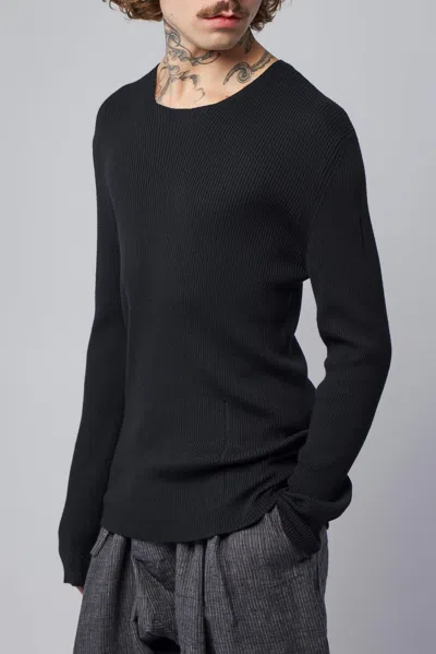K'ang Mens Fitted Distressed Pullover In Black