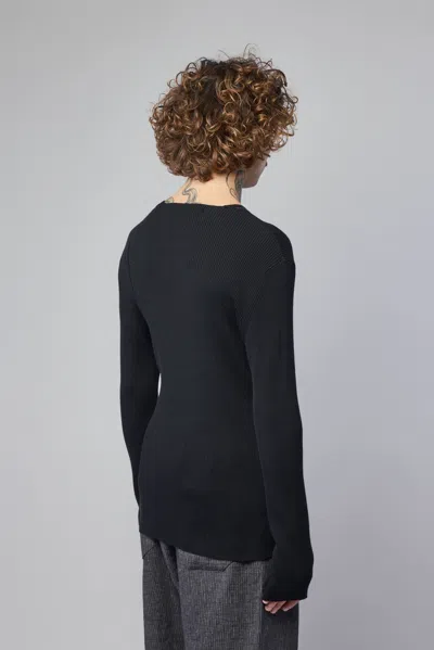 K'ang Mens Fitted Distressed Pullover In Black