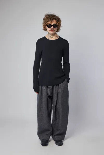 K'ang Mens Fitted Distressed Pullover In Black