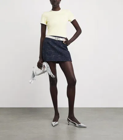 Maje Check Mini Skort In Blue