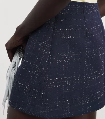 Maje Check Mini Skort In Blue