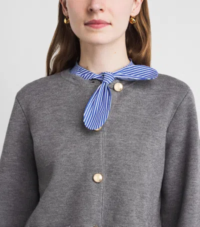 Maje Cardigan With Removable Tie In Gray
