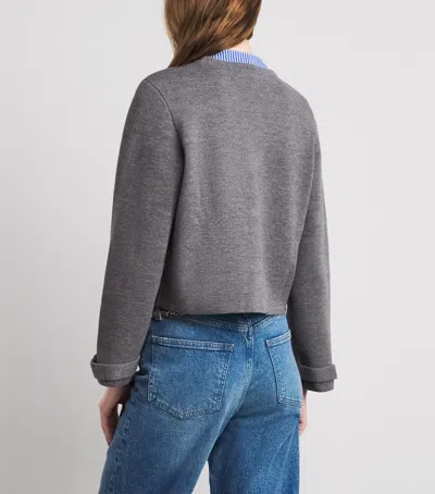Maje Cardigan With Removable Tie In Gray
