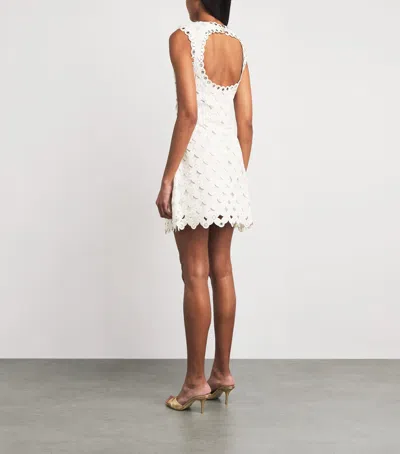 Maje Womens White Sleeveless Sequin-embellished Crochet Mini Dress