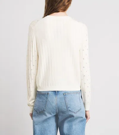 Maje Wool-blend Rhinestone Sweater In White