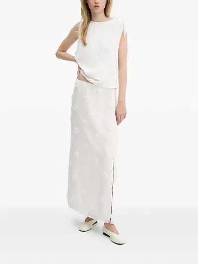 Samsoe & Samsoe Tie-shoulder Top In White