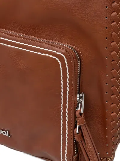 Desigual Medium Braided-trim Backpack In Red