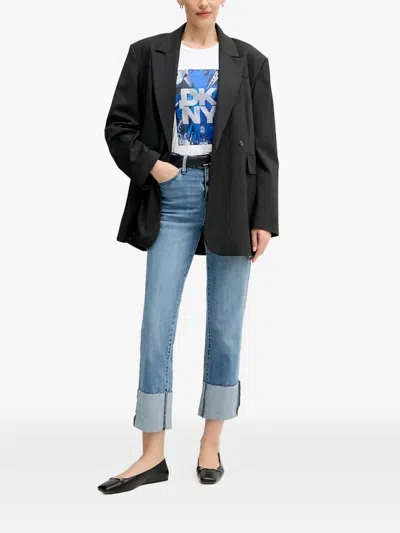 Dkny Cuffed Jeans In Blue