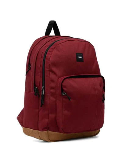 Vans Logo-patch Pocket Backpack In Red