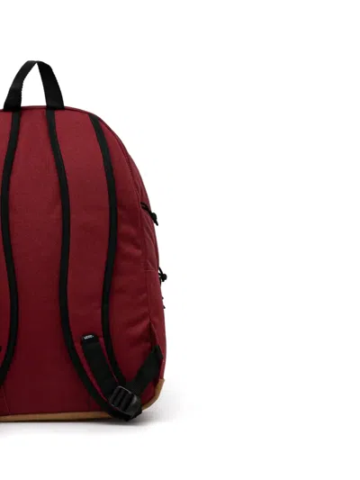 Vans Logo-patch Pocket Backpack In Red