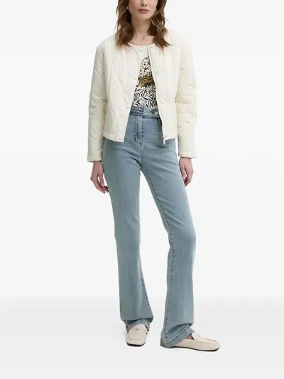 Morgan Braid Flared Jeans In Blue