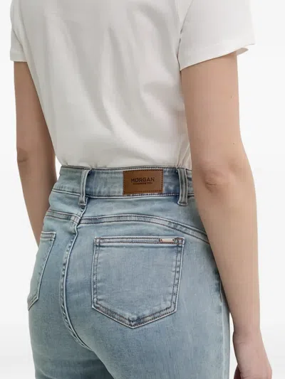 Morgan Braid Flared Jeans In Blue