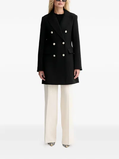 Morgan Button-embellished Blouse In Black