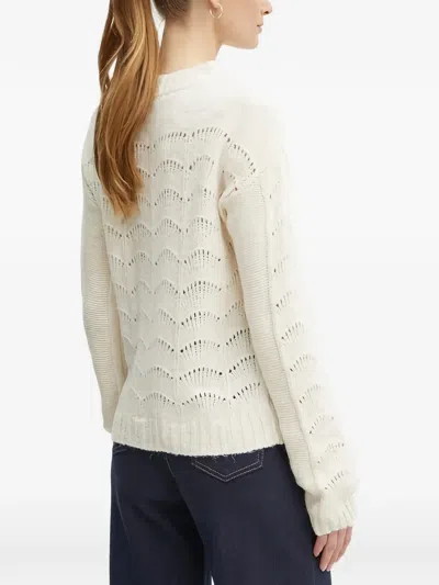 Morgan Patterned-design Knitted Jumper In White