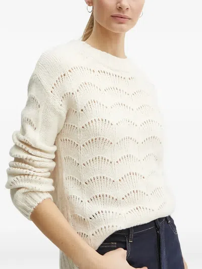 Morgan Patterned-design Knitted Jumper In White