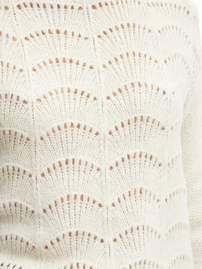 Morgan Patterned-design Knitted Jumper In White