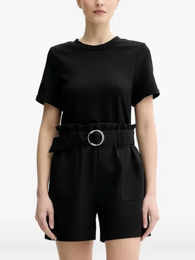 Morgan Belted Playsuit In Black