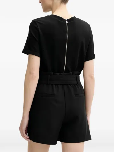 Morgan Belted Playsuit In Black