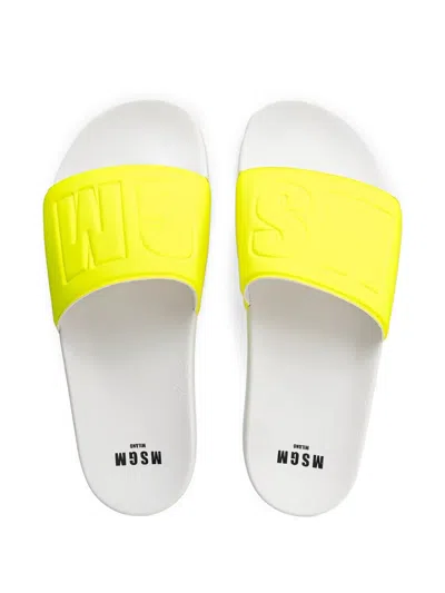 Msgm Logo-embossed Slides In Multi