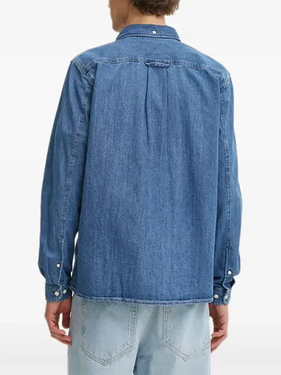 Marc O'polo Buttoned Patch-pocket Shirt In Blue