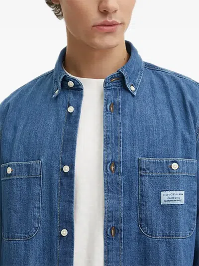 Marc O'polo Buttoned Patch-pocket Shirt In Blue