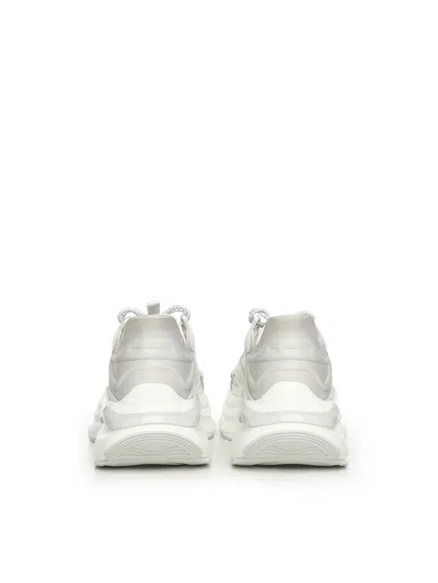 Fendi Light Mesh Sneakers Chunky Sole Pull Tab In White