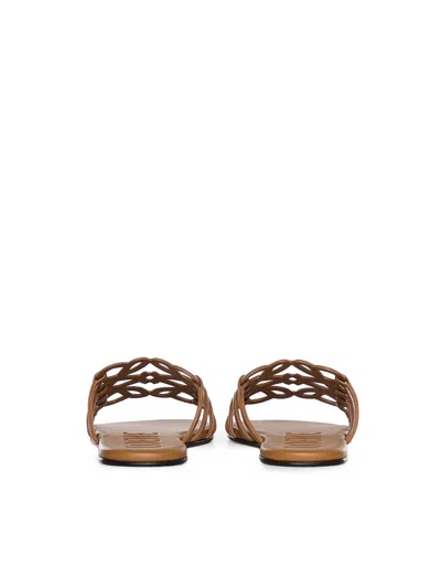 Loewe Anagram Petal Slides In Camel Leather In Multi