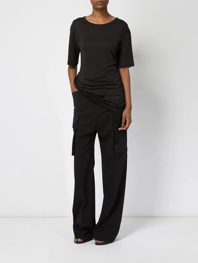 Shop Rick Owens Straight Trousers In Black