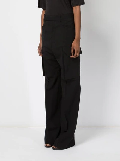 Shop Rick Owens Straight Trousers In Black