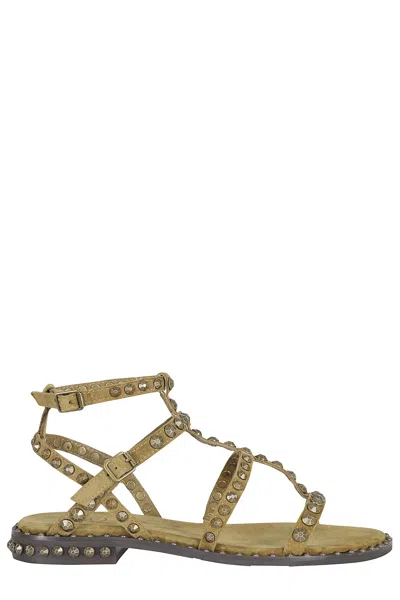 Ash Precious Stud-embellished Sandals In Green