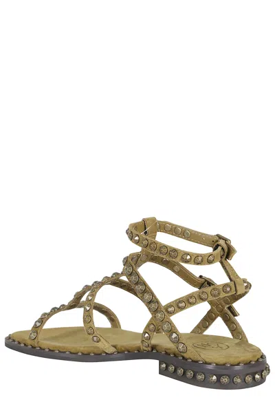 Ash Precious Stud-embellished Sandals In Green