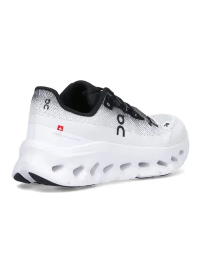 On Low Top Sneakers With Mesh Upper And Rubber Outsole In White