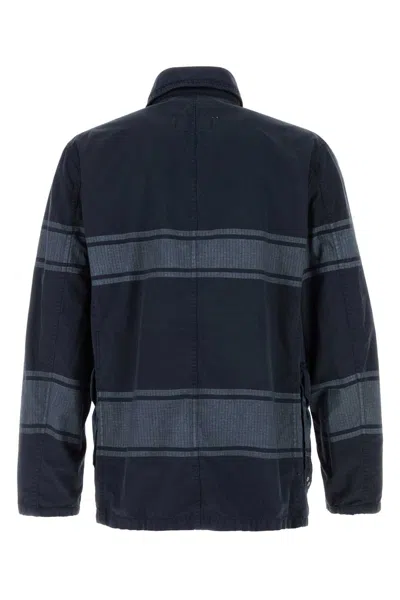 Fay Cotton Jacket High Collar Checked Pattern Pockets In Black