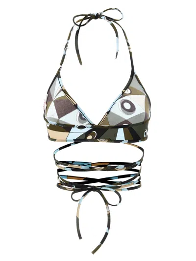 Pucci Triangle Bikini Top In Multi