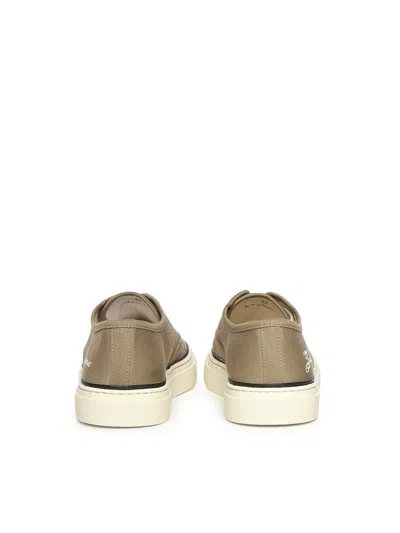 Jacquemus Cotton Low-top Sneakers With Embroidered Logo In Brown
