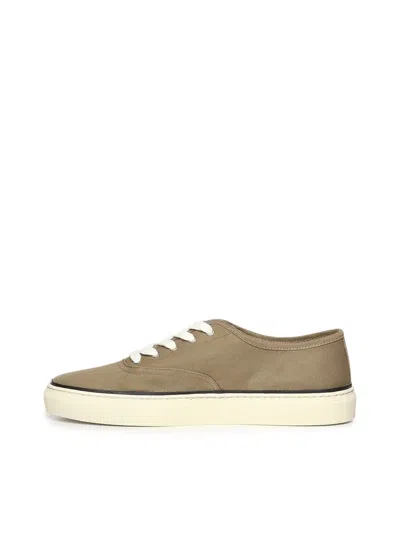 Jacquemus Cotton Low-top Sneakers With Embroidered Logo In Brown