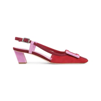 Roger Vivier Belle Vivier 45 Color-block Patent-leather Slingback Pumps In Red
