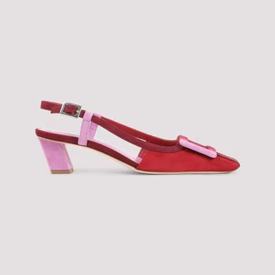 Roger Vivier Belle Vivier 45 Color-block Patent-leather Slingback Pumps In Red